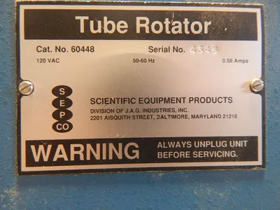 USED SCIENTIFIC EQUIP TUBE ROTATOR TUBE ROTATOR