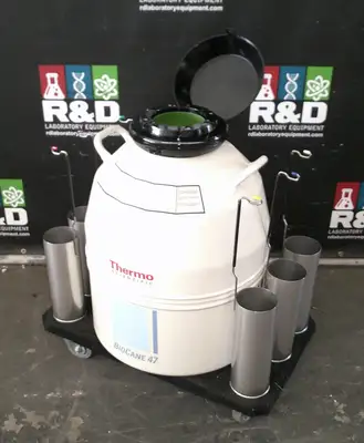 Thermo Scientific BioCane 47 L Liquid Nitrogen LN2 Dewar Cryo Storage w/Racks