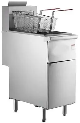 Natural or Liquid Propane 50 lb. Stainless Steel Floor Fryer - 120,000 BTU