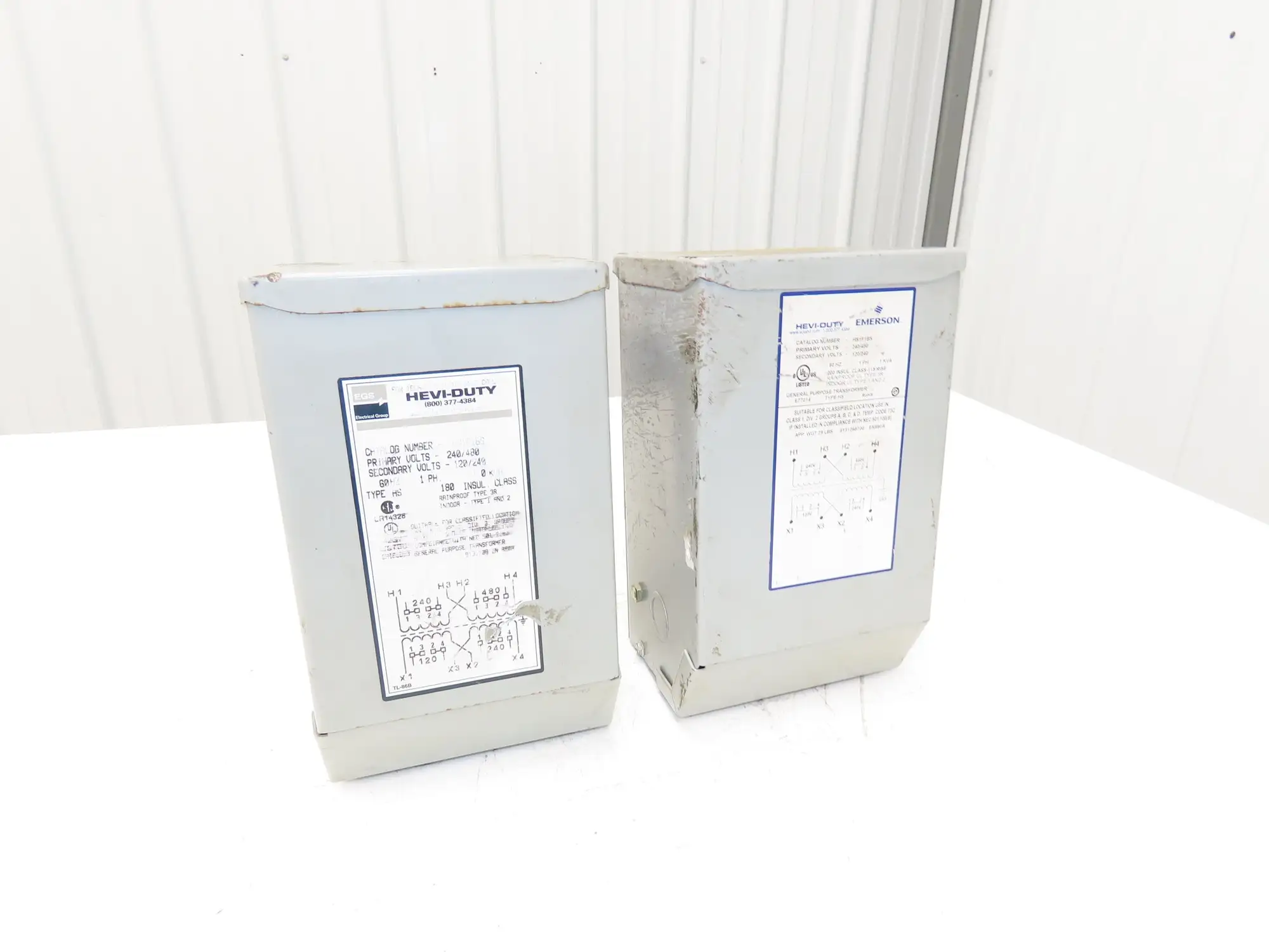 HS1F1B Hevi-Duty Industrial Transformer 1KVA HV 240/480 LV 120/240 1PH Lot of 2