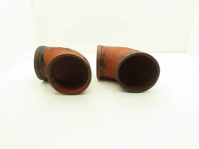 Victaulic No 10  5" Grooved 90° Elbow Pipe Fitting Ductile Iron  Lot of 2