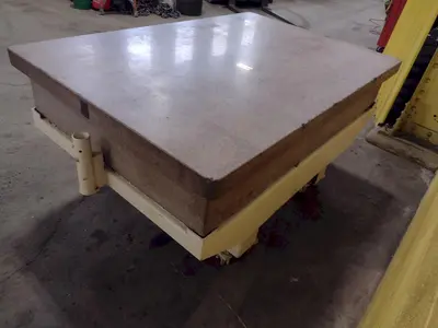 72 X 48" X 12" 4 LIP PINK GRANITE SURFACE PLATE WITH STAND: STOCK 17346
