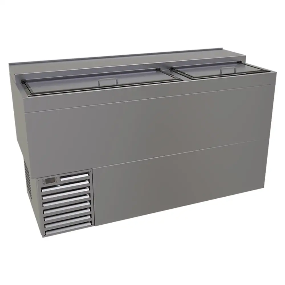 Glastender ST60-S 60" Forced Air Bottle Cooler - Holds (478) 12 oz Bottles, Lid Locks, Stainless, 120v