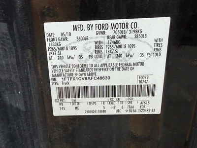 Used 2010 FORD F150 XLT Pickup Trucks Michigan US | Miedema Asset Management Group #1442128