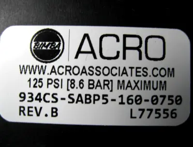 USED Acro Associates 934CS-SABP5-160-0750