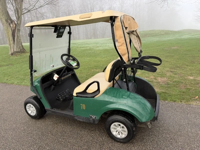 (1) 2019 E-Z-Go EFI golf cart with a Kawasaki gas engine, model 657061G01, includes canopy, fold-dow...
