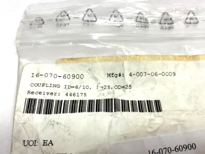 USED HOMAG FLEXIBLE SHAFT COUPLING 6/10 ID, 25 OD