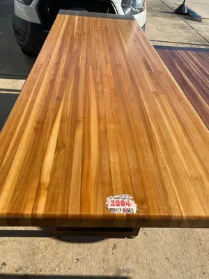 Used Falcon Restaurant Supply, Inc. Used 96"X 30" Wood Table with Metal Base - SS358 - SB2 Restaurant Equipment (Miscellaneous) Illinois US | Falcon Restaurant Supply #1373892