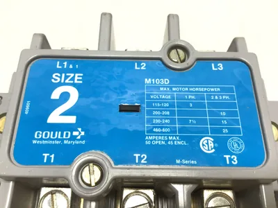 Gould M103D12-X1 M-Series AC Magnetic Contactor 110-120V 50/60Hz 3 Poles Size 2