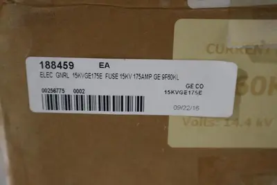 GENERAL ELECTRIC 9F60KLH175 CURRENT LIMITING FUSE NEW IN BOX STOCK G167