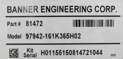NEW BANNER 97942-161K365H02 LIGHT CURTAIN RECEIVER 81472 SLSR14-450Q8 111943