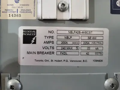 Used FEDERAL PIONEER NBLP42B-4ABCST Switchgears British Columbia CA | Lenmark #1433547