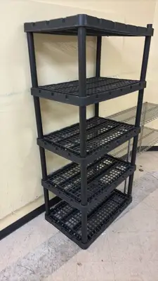5-Tier Black Plastic Storage Shelving Unit