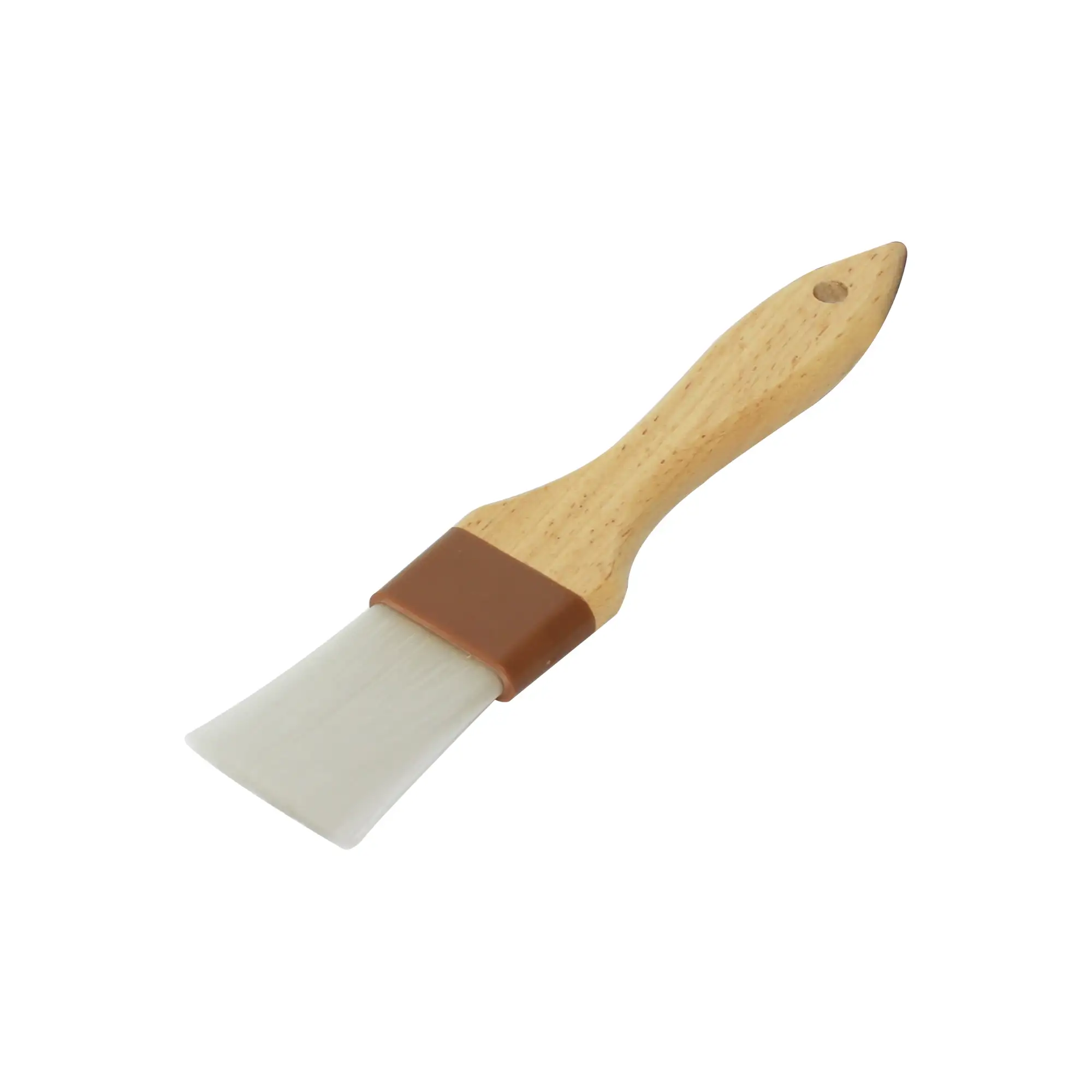 Thunder Group WDPB002N 1 1/2" Flat Pastry Brush - Nylon Bristles, Brown Plastic Ferrule, Wood Handle - 12, (each)