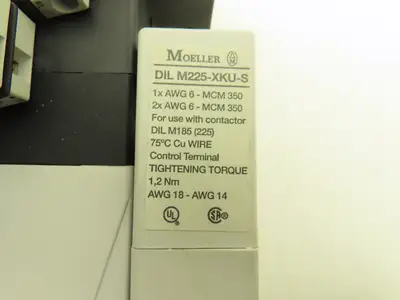 Moeller Motor Starter Contactor Overload Relay 600V 225A 150Hp