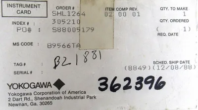 NEW YOKOGAWA B9566TA PC BOARD A-D SCANNER ASSEMBLY