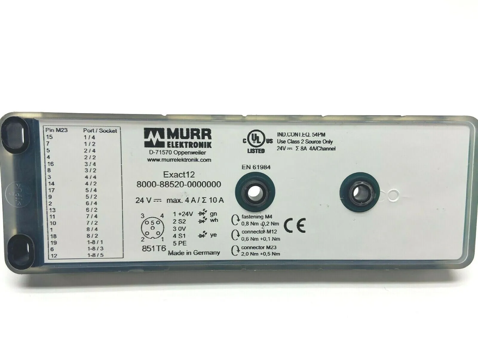 Exact12 | Murr Elektronik  8 M12 Distribution Module - Used