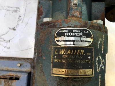 Roper Type 1 DI 1160 RPM 3 HP Positive Displacement Pump