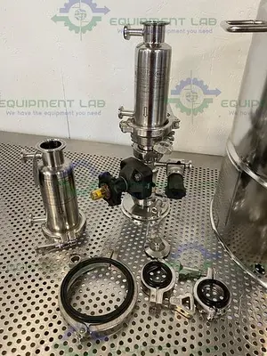USED ALLOY PRODUCTS 45 LITER STAINLESS STEEL REACTOR 50 PSI W/ BOTTOM DRAIN & VALVES