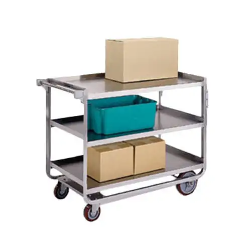 Lakeside 959 3 Level Stainless Utility Cart w/ 1000 lb Capacity, Raised Ledges