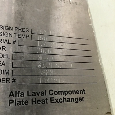 Alfa Laval M6-FC Plate Heat Exchanger – 33.9 Sq. Ft Stainless Steel