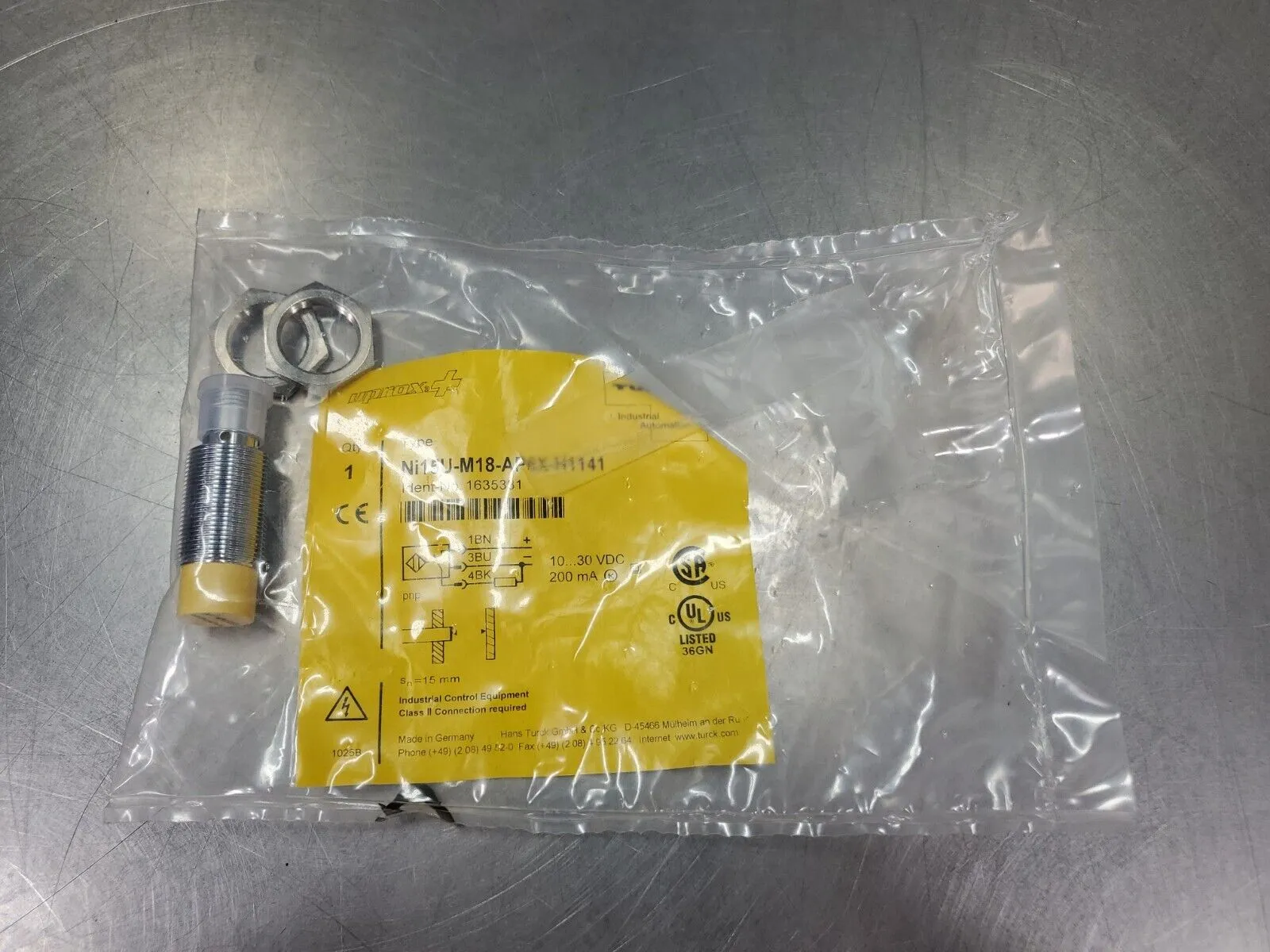 Turck Ni15U-M18-AP6X-H1141 (Ident-No. 1635331) Proximity Sensor. 5E-36/8