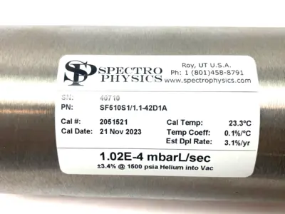 USED SPECTRO PHYSICS HELIUM MASTER 1.02E-4 MBARL/SEC, 1500 PSIA