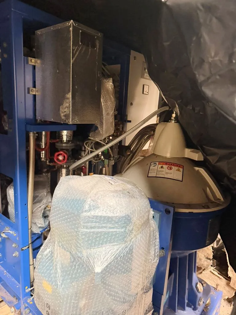 (6) Alfa-Laval S-947 heavy fuel oil purifier skids, 316SS.