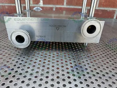 USED MILLIPORE STAINLESS STEEL PELLICON FILTER HOLDER W/ 1" SANITARY FITTING