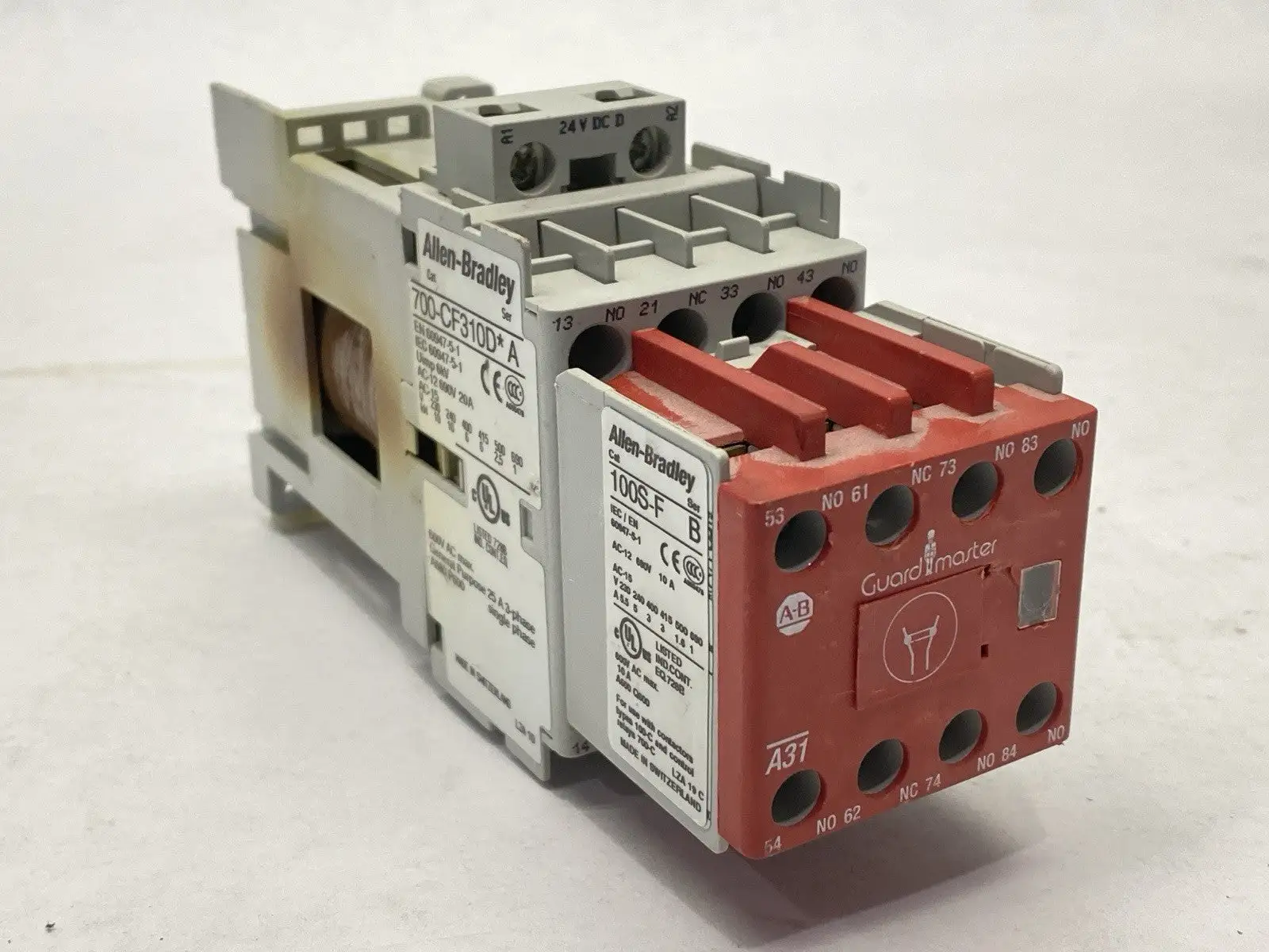 USED ALLEN-BRADLEY SER A SAFETY CONTROL RELAY 25A 600VAC 24VDC COIL