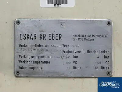USED Krieger 20 Liter Krieger Mixer, Model MMU20, S/S