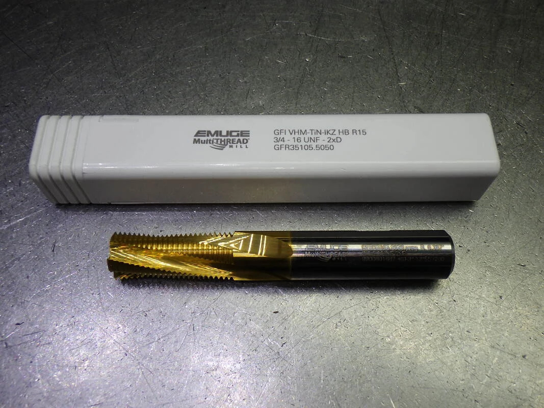 Emuge 3/4-16 UNF 4 Flute Coolant Thru 2XD Thread Mill GFR35105.5050 (LOC1158A)