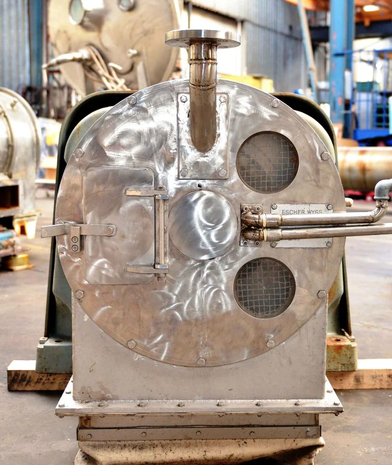 Escher-Wyss P-3/2 2-stage pusher centrifuge, 316SS.