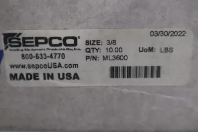 SEPCO ML3600 3/8" PTFE/Graphite Packing 10LBS - STOCK GF682