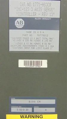 Allen Bradley 1771-HS3CR IMC-123 3 Axis Servo Controller Module Rev. 13 Used