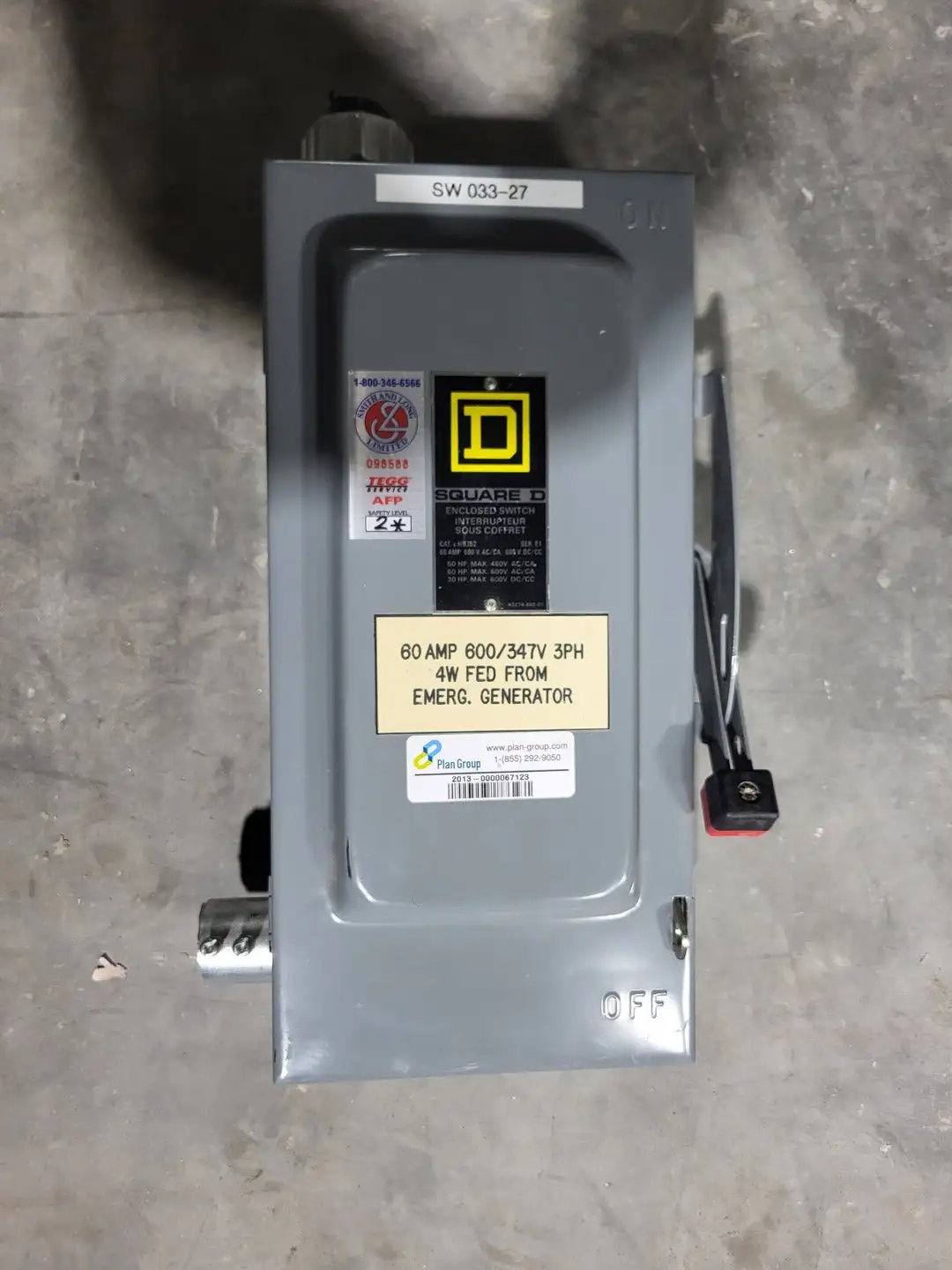 USED SQUARE D CHU362