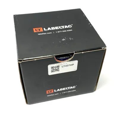 USED LABELTAC PRO MODEL HIGH PERF. 10 YEAR VINYL LABEL, BLUE, 4" X 150' ROLL