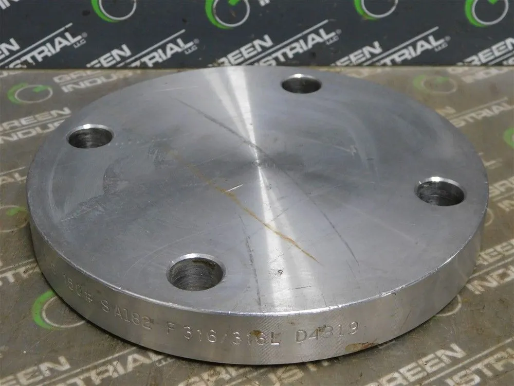 3" IDEAL Blind Bolt-On Flange CL150 SA182 F316/316L D4319 7.5" OD 1" W Used