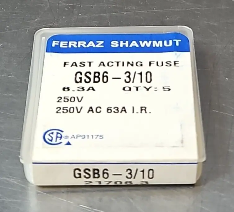 Ferraz Shawmut GSB6-3/10 Fast Acting Fuse 6.3A 250V loc4A28