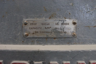 Cincinnati 2512 Shear, 3/8" x 12' Capacity (LOCATION: Schertz, TX)