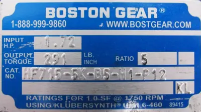 NEW BOSTON GEAR HF715-5K-B5-H1-P12 GEAR REDUCER 5:1 HF7155KB5H1P12
