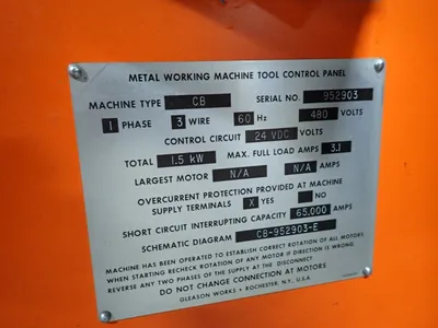 Used 2001 GLEASON PHOENIX CB Settings & Inspecting Gear Cutters Ohio US | HGR 24 #727095