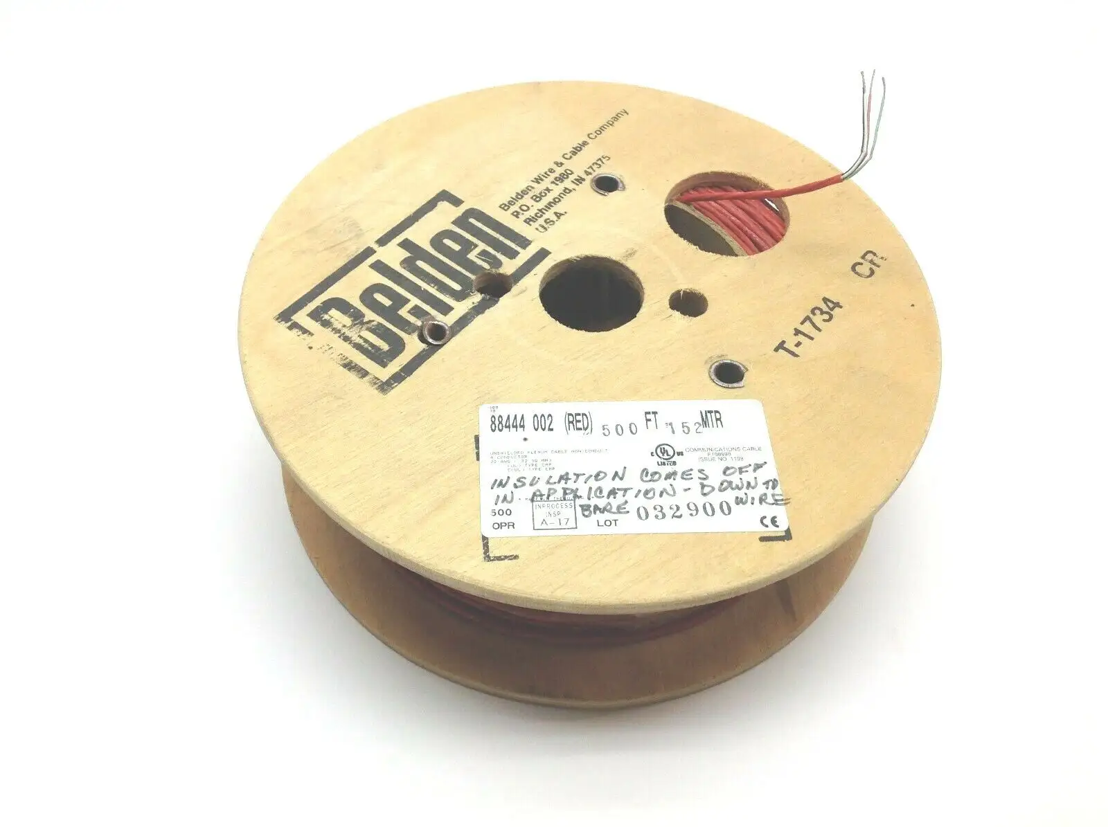 New | in-Stock Belden Red 22 AWG Unshielded 4 Conductor Cable 500' Electronics & Components Michigan US | Maverick Industrial Sales #1401531