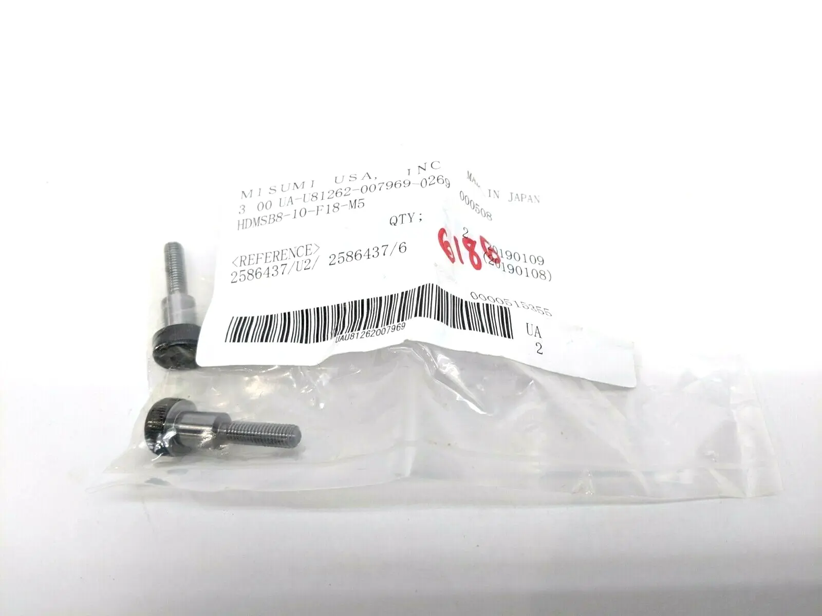 New | in-Stock Misumi Shoulder Bolt PACK OF 2 Bolts Michigan US | Maverick Industrial Sales #1390621