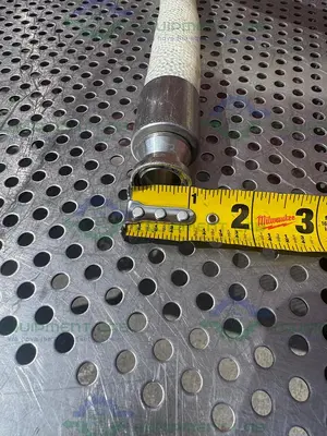 USED SANI TECH STHT-W-0750 96" SILICONE HOSE W/ 3/4" SANITARY FITTING