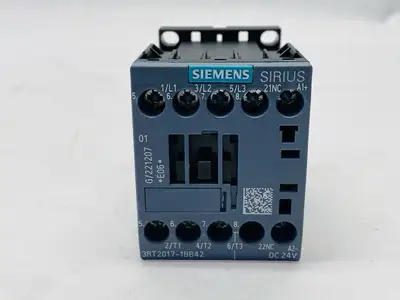 3RT2017-1BB42 | Siemens  Power Contactor 3-Pole 12A 5.5kW 400V 24VDC - New Other