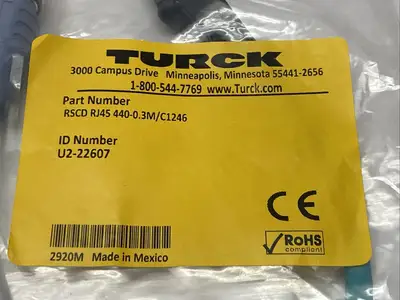 New | in-Stock Turck RSCD RJ45 440-0.3M/C1246 Connector Accessories Michigan US | Maverick Industrial Sales #1401213