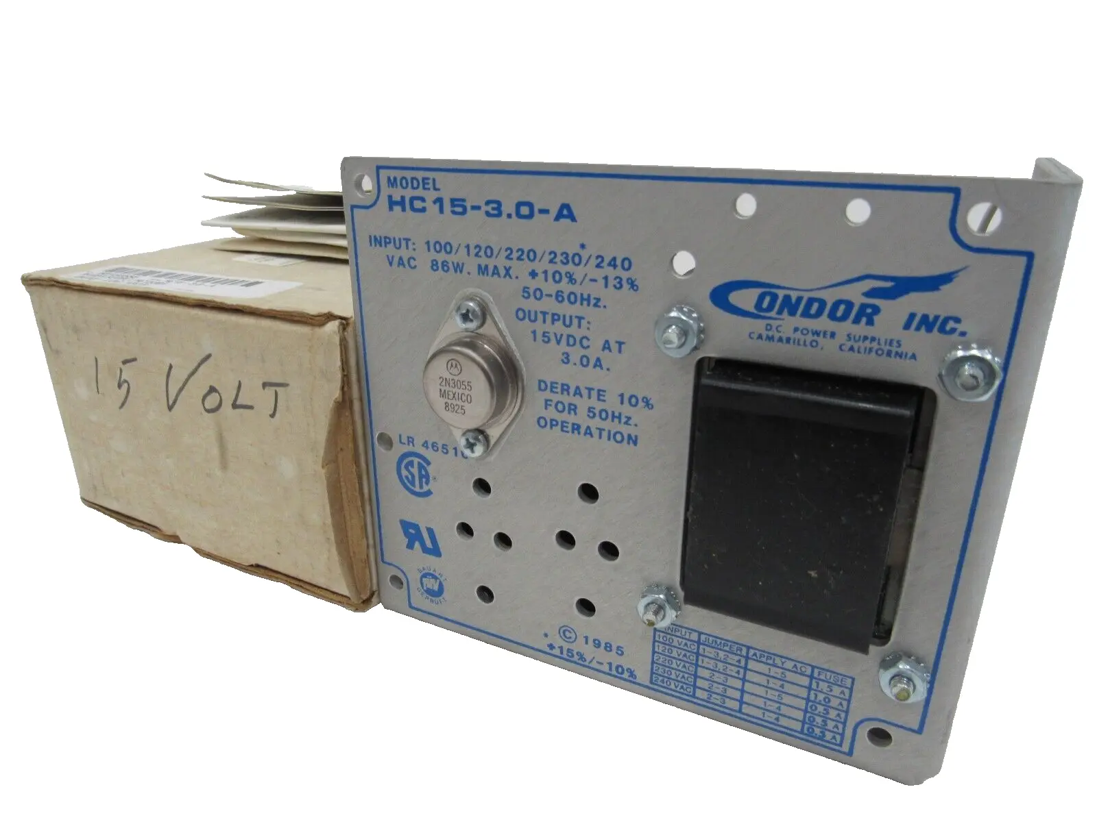 NEW CONDOR HC15-3.0-A POWER SUPPLY HC1530A
