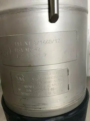 UM  ALLOY PRODUCTS CORP 185 PSI MAWP AT 100 F