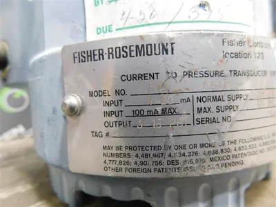 Rosemount 846 DS1J1 Current to Pressure Transducer 4-20mA 100MA Max 3-15PSI Used
